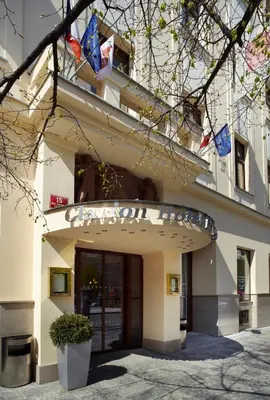 a building with a sign in front of it at Clarion Hotel Prague City in Prague