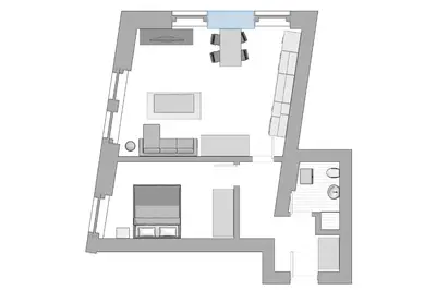 a floor plan of a house at NOT POSSIBLE TO BOOK !!! Apartment Vltavska B in Prague