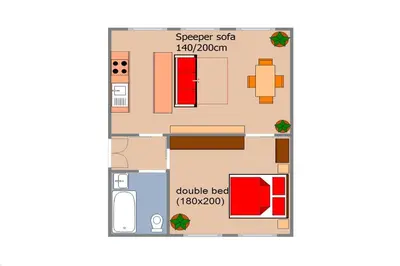 a floor plan of a small house at Park View - a digital Nomad's dream in Prague