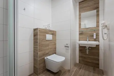 a bathroom with a toilet and a sink at City Centre in Prague