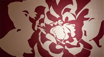a stencil of a flower on a wall at Dahlia Inn in Prague