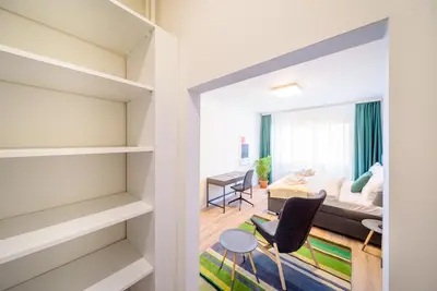 a room with a view of a living room at Michal&Michael’s Central Apartments in Prague