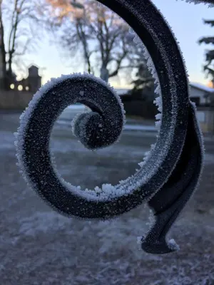 a snow covered sculpture of a horseshoe at Penzion Speller in Vysoký Újezd