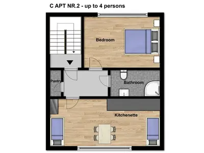 a floor plan of a house at Císařka Apartments in Prague