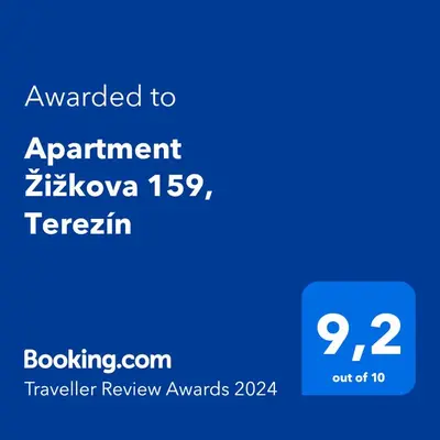 a screenshot of a cell phone with the text awarded to appointment zazaza at Apartment Žižkova 159, Terezín in Terezín