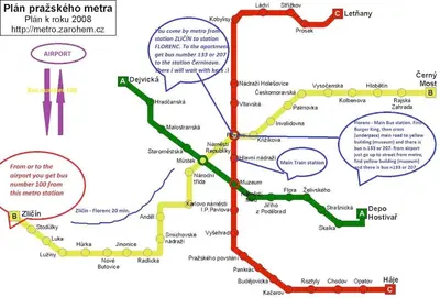 a map of the planned pasikota metro line at LOVELY Prague Apartment in Prague