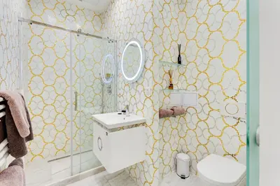 a bathroom with a toilet and a sink and a mirror at Drama Queen in Old Town Prague in Prague