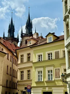 a group of buildings with towers in the background at Residence Týnská in Prague