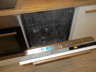 an oven with its door open in a kitchen at Neklanova Apartments in Prague