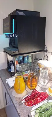 a counter top with some food on it at Pension PRIMUS in Beroun