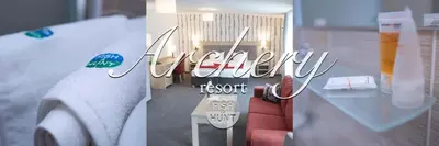 a sign for a hotel room with a remote control at Penzion Archery in Nová Ves