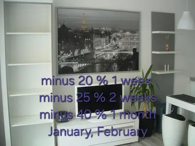 a wall with a picture of a city at Nice Apartments Prague in Prague