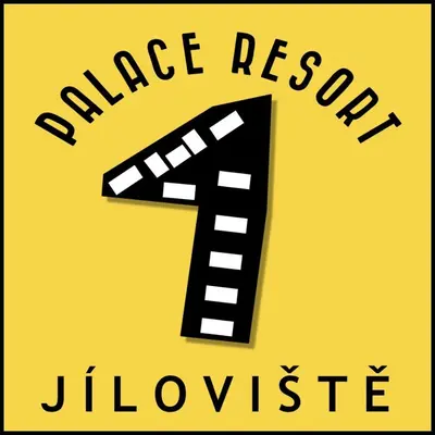 a yellow sign with the number one with the word dangerresistant at Palace Resort Jíloviště in Jíloviště