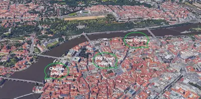 a map of the city of rothenburg ob der tauber at Old Town spacious apartment in Prague