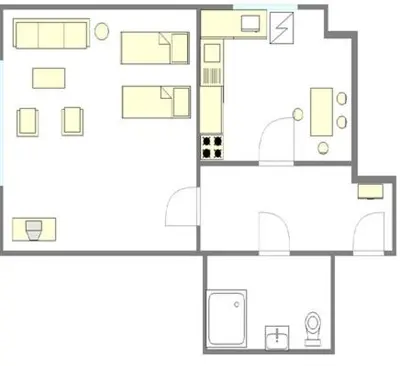 a floor plan of a house at Apartments Letna in Prague