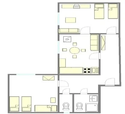 a floor plan of a house with at Apartments Letna in Prague