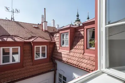 a view from the window of a house at Exclusive Old Town residence near Charles Bridge in Prague