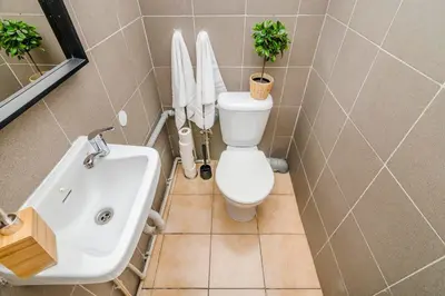 a bathroom with a toilet and a sink at Historic Centre Prague Apartments by Michal&Friends in Prague
