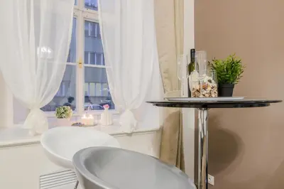 a bathroom with two white toilets and a window at Prague APT near Charles Bridge by Michal&Friends in Prague