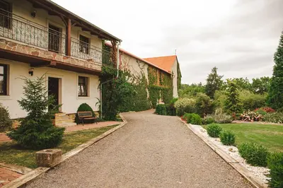 a driveway leading to a house at Hotel Lony in Mochov