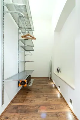 a staircase in an empty room with a shelf at ✰DOWNTOWN GRAND APARTMENT - Old Town TOP Location✰ in Prague