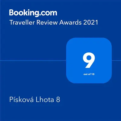 a screenshot of the travel review awards with the number on it at Písková Lhota 8 in Písková Lhota