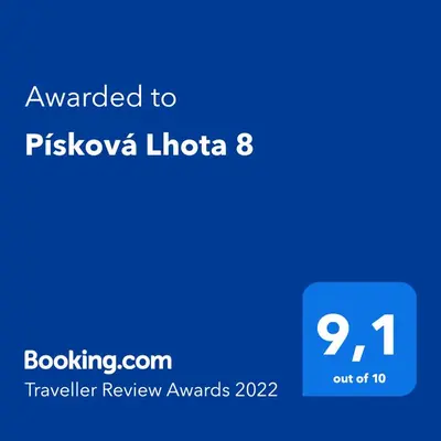 a screenshot of a phone with the text awarded to pixya horica at Písková Lhota 8 in Písková Lhota