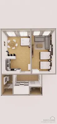 a floor plan of a room with a kitchen at Charles Bridge Suites in Prague