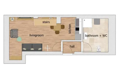 a floor plan of a house at Prague Expat House in Prague
