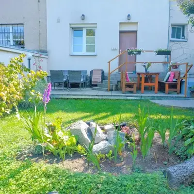 Duplex with garden