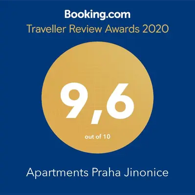a yellow circle with the number and the textrants praia lunatum at Apartments Praha Jinonice in Prague