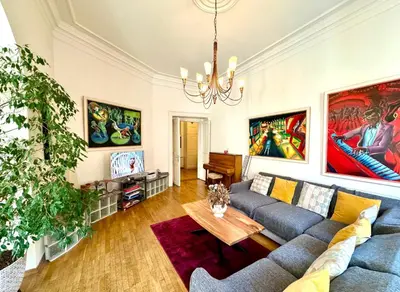 a living room with a couch and a table at Platnéřská ,7 in Prague
