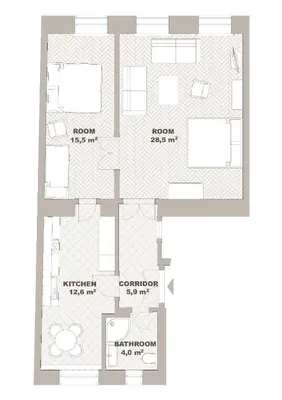 a floor plan of a house at Pawlansky Residence in Prague