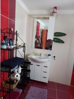 a bathroom with a sink and a mirror at App Tony Beroun in Beroun