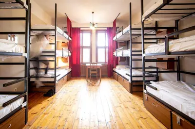a room with a bunch of bunk beds at Sir Toby's Hostel in Prague