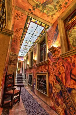 a room with a painting on the wall at U Páva in Prague
