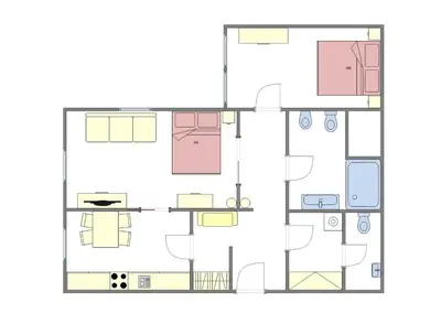 a floor plan of a house at Unique Charles Bridge 2BDR Apartment. in Prague