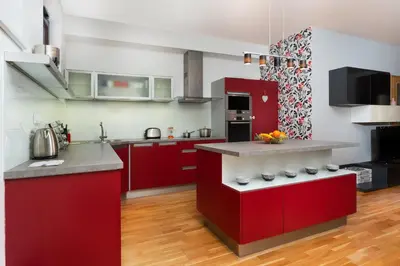 a bedroom with a bed and a large window at Prague Days - Two-bedroom Family Apartment with Terrace and Garage in Vinohrady in Prague