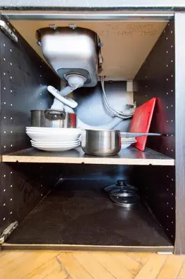 a kitchen appliance sitting on top of a shelf at Modern Apartment Skolska 20 in Prague