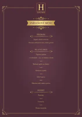 a menu for a sandwichmasters manual with a black background at VIP suite hotel Heinz in Dobříš