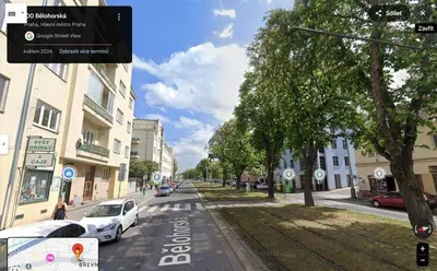 a view of a street with cars parked on the road at Apt 100 Prague in Prague