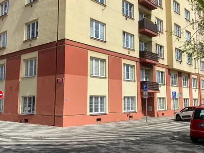 a building on the side of a street at Tulip Apartment in Prague