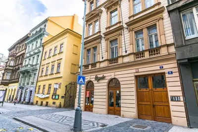 a group of buildings on a city street at Apartrezidence Opletalova in Prague