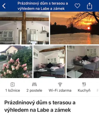 a collage of photos of a room with a couch at Apartman Harmonia Poděbrady 60m2 in Poděbrady
