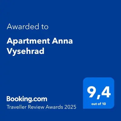 a blue screen with the text awarded to appointment amnesia overwhelmed at Apartment Anna Vysehrad in Prague