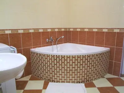a bathroom with a bath tub and a toilet at Charles Bridge Apartments in Prague