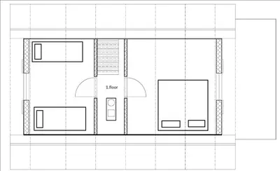 a floor plan of a building with at Holiday home Zajícovi in Rabyně