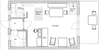 a floor plan of a house at Holiday home Zajícovi in Rabyně