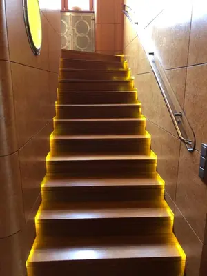 a staircase in a building with lights on it at Huge luxury central Prague VILLA, 6 beds and baths, terraces, double garage in Prague