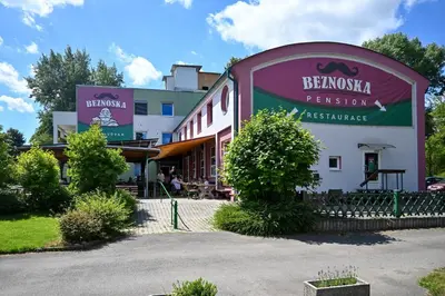 a building with a sign that reads branson jerusalem resistance at Penzion Školička in Prague